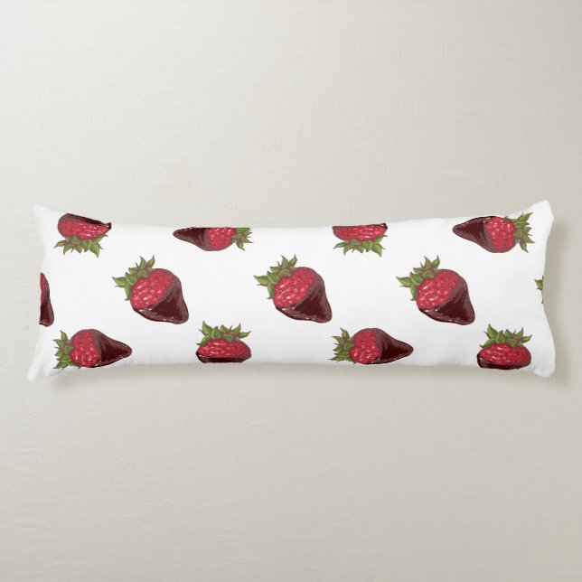 Chocolate-Covered Strawberries Pattern Body Cushion (Front)