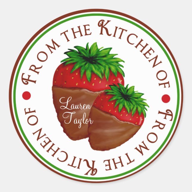Chocolate covered strawberries stickers (Front)