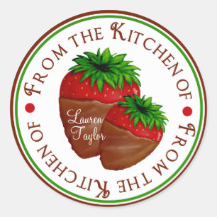 Chocolate covered strawberries stickers