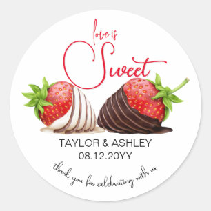Chocolate Covered Strawberries Wedding Classic Round Sticker