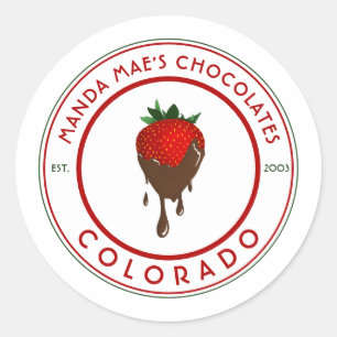 chocolate covered strawberry classic round sticker