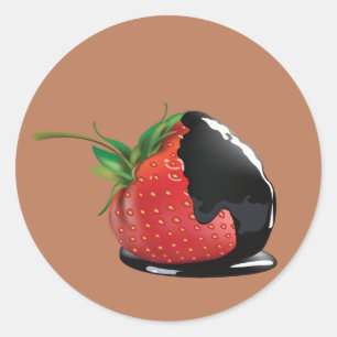 Chocolate Covered Strawberry Classic Round Sticker