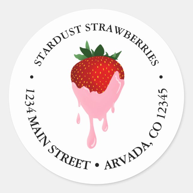 chocolate covered strawberry classic round sticker (Front)