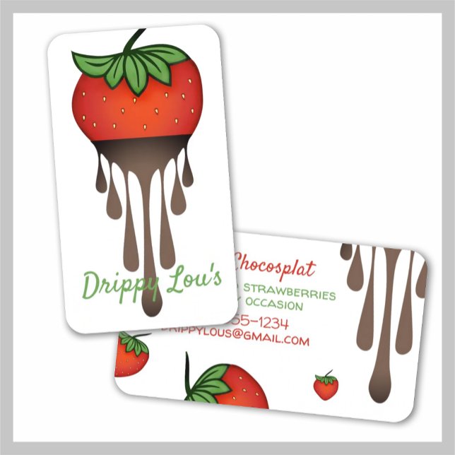 chocolate covered strawberry dessert confections business card (Creator Uploaded)