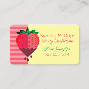 chocolate covered strawberry fruit confections business card