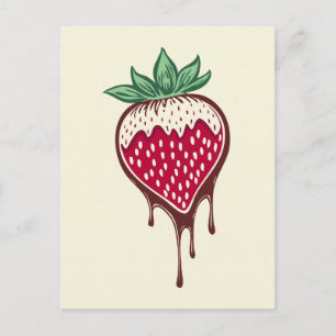chocolate covered strawberry holiday postcard