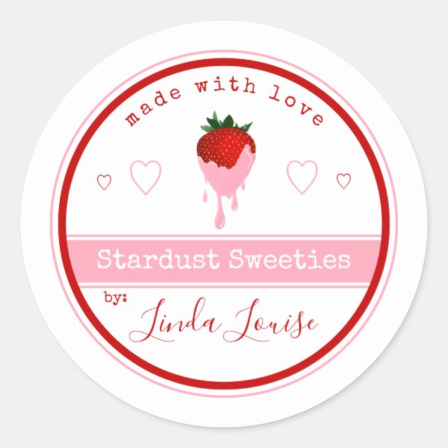 chocolate covered strawberry labels (Front)