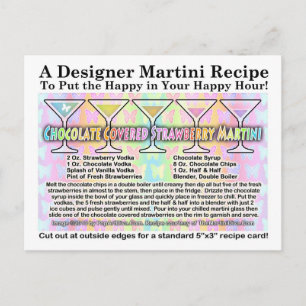 Chocolate Covered Strawberry Martini Recipe Postca Postcard