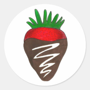 Chocolate Covered Strawberry Valentine's Day Berry Classic Round Sticker