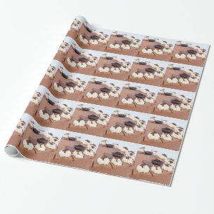 Chocolate cream cake with cake lace in detail wrapping paper