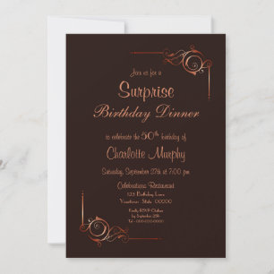 Chocolate & Cream Surprise 50th Birthday Dinner Invitation