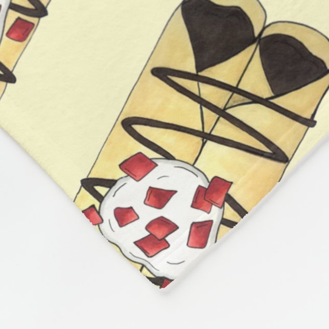 Chocolate Crêpe Pancake France French Food Crepes Fleece Blanket (Corner)