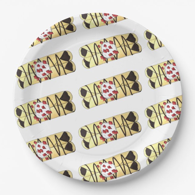 Chocolate Crêpe Pancake France French Food Crepes Paper Plate (Front)