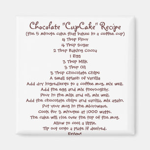 Chocolate "Cup Cake" in a Mug Recipe - Magnet