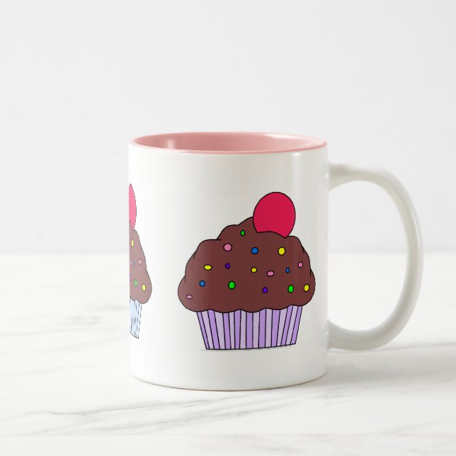 Chocolate CupCake Two-Tone Coffee Mug (Right)