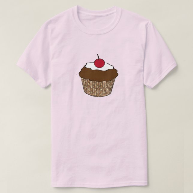 Chocolate Cupcake with a Cherry T-Shirt (Design Front)