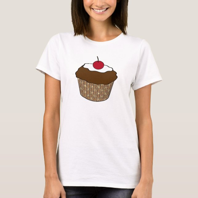 Chocolate Cupcake with a Cherry T-Shirt (Front)