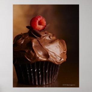 Chocolate Cupcake with a Raspberry topping Poster