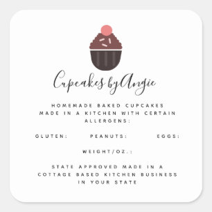 Chocolate Cupcakes Food Business Square Sticker