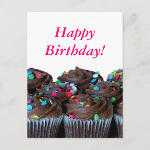 Chocolate Cupcakes Happy Birthday Postcard