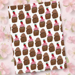 Chocolate Cupcakes Pattern Happy Birthday Postcard<br><div class="desc">Cute watercolor chocolate cupcakes pattern! Customise this card! Check my shop for more!</div>