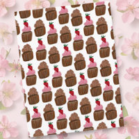 Chocolate Cupcakes Pattern Happy Birthday