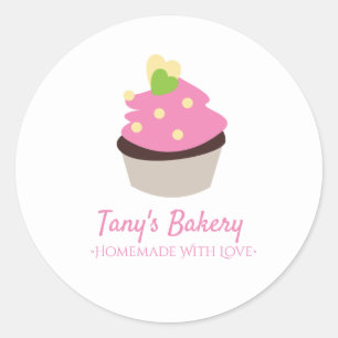 Chocolate Cupcakes Swirl Homemade Bakery Classic Round Sticker