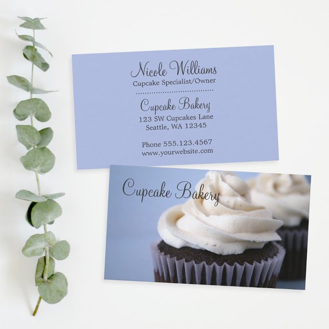 Chocolate Cupcakes Vanilla Frosting Business Card (Creator Uploaded)