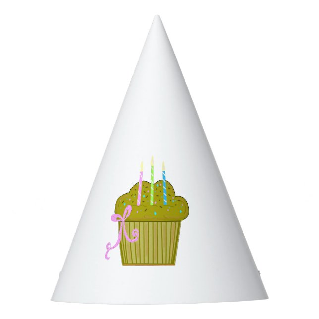 Chocolate Cupcakes With Candles Party Hat (Front)