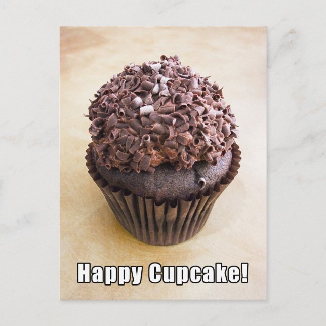 Chocolate Curl Chocolate Happy Cupcake Postcard (Front)