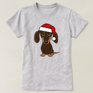 Chocolate Dachshund Santa Cute Wiener Dog T-Shirt