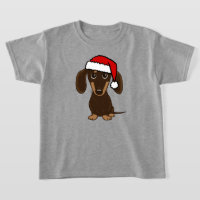 Chocolate Dachshund Santa Cute Wiener Dog