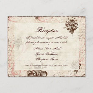 Chocolate Damask Swirl Wedding Response RSVP Card