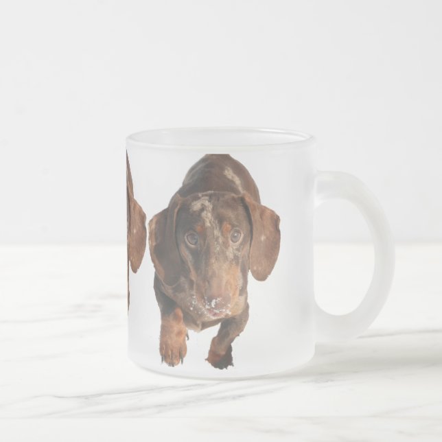 Chocolate Dapple Dachshund Frosted Mug (Right)