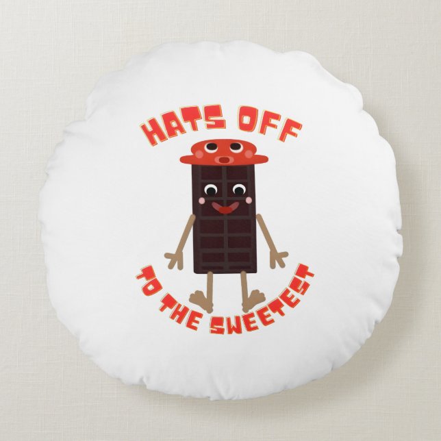 Chocolate day design  round cushion (Front)
