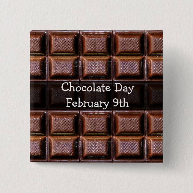 Chocolate Day February Food Holiday Button (Front)
