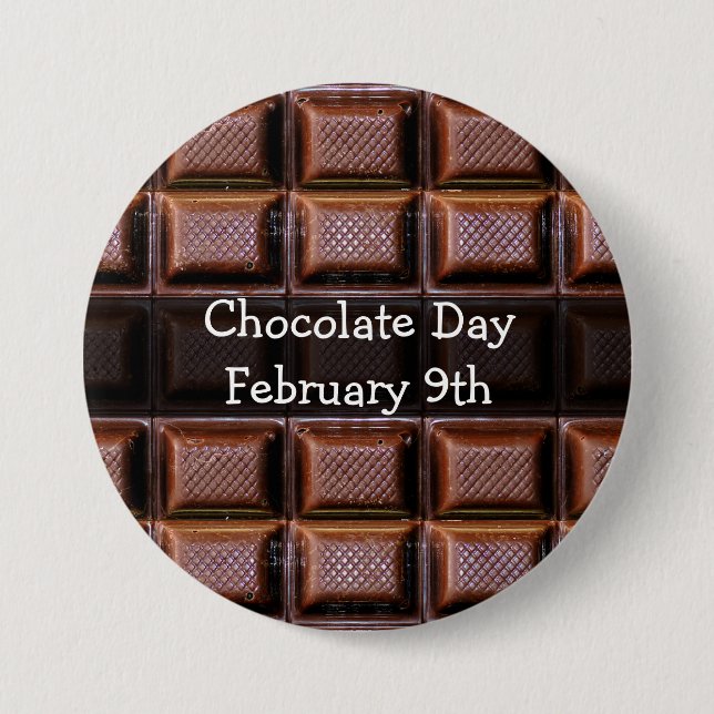 Chocolate Day February Food Holiday Button (Front)