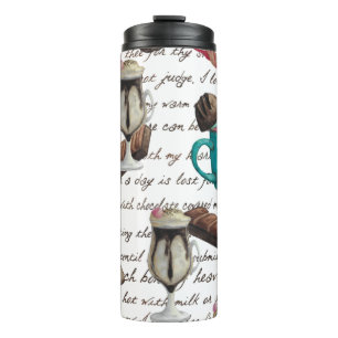 Chocolate dessert candy hot cocoa script thermal tumbler