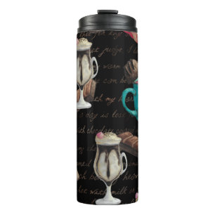 Chocolate dessert candy hot cocoa script thermal tumbler