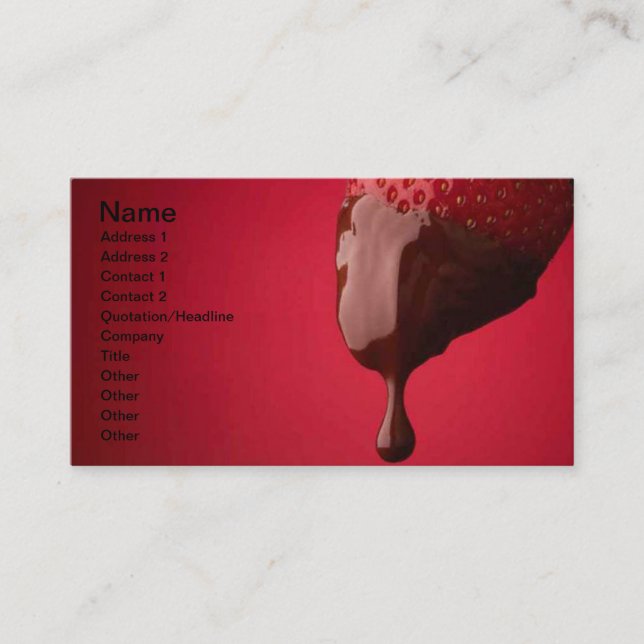 Chocolate Dipped Strawberry Business Card (Front)