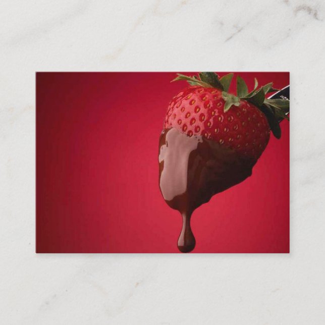 Chocolate Dipped Strawberry Business Card (Front)