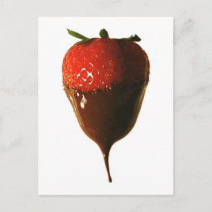 Chocolate dipped strawberry postcard