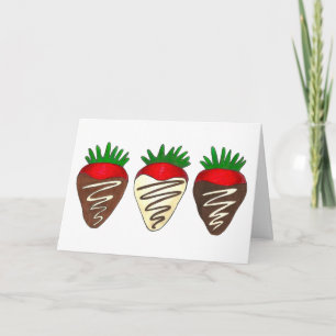 Chocolate Dipped Strawberry Valentine's Day Fruit Holiday Card