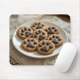 Chocolate Doggy Pawprint Cookies Mouse Mat
