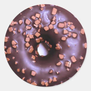 Chocolate Donut Classic Round Sticker