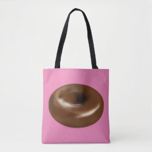 CHOCOLATE DONUT PINK TOTE PURSE BAG