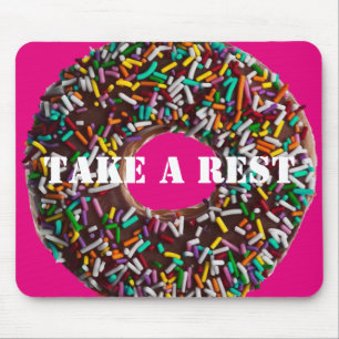 Chocolate Donut with colorful sprinkles Mouse Mat