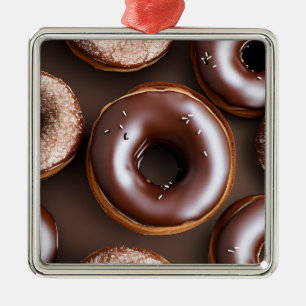Chocolate Donuts with Sprinkles Christmas Metal Tree Decoration