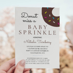 Chocolate Doughnut Baby Sprinkle Neutral Baby Show Invitation