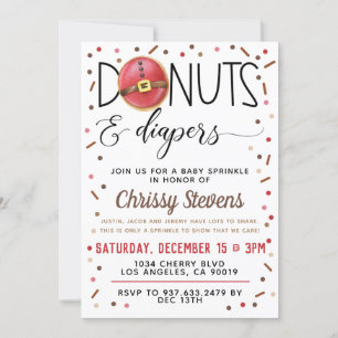 Chocolate Doughnut Baby Sprinkle Shower Invitation